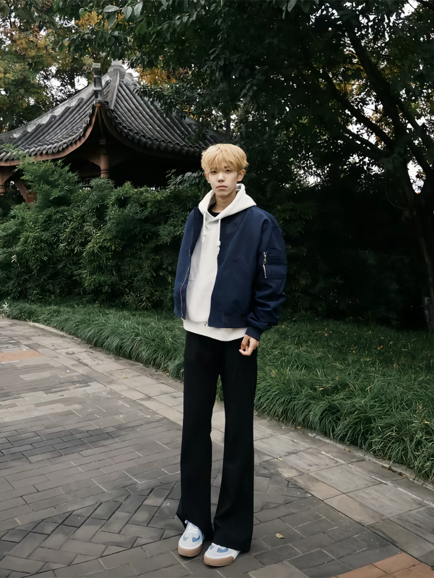 

Thiened Cotton Pilot Jaet Men's Winter Warm Outerwear Baseball Collar Flight Coat Loose Fit Youth Casual ort Zipper