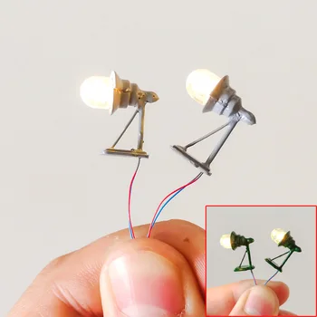 2 adet Minyatür 3 V Led Işıkları Modeli Diy Bina Sokak Peyzaj Duvar Lambası Kapalı Sahne Düzeni Aydınlatma Malzemeleri Diorama Kitleri