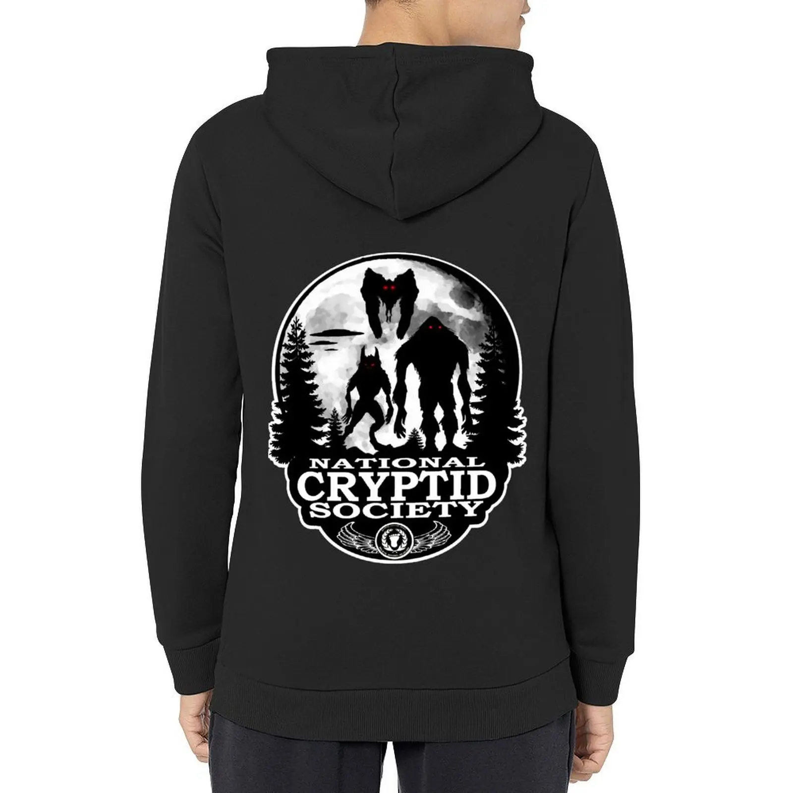 

Bigfoot, Dogman, Mothman, UFO's; National Cryptid Society Hoodie autumn clothes graphic t shirts men tracksuit