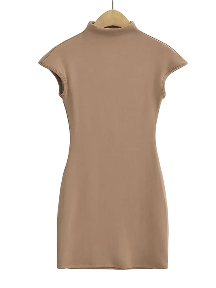 فساتين صغيرة للنساء 2024 فستان صيفي محبوك ملابس عتيقة مثيرة فساتين سوداء بأكمام قصيرة وياقة مدورة فستان وردي Bodycon