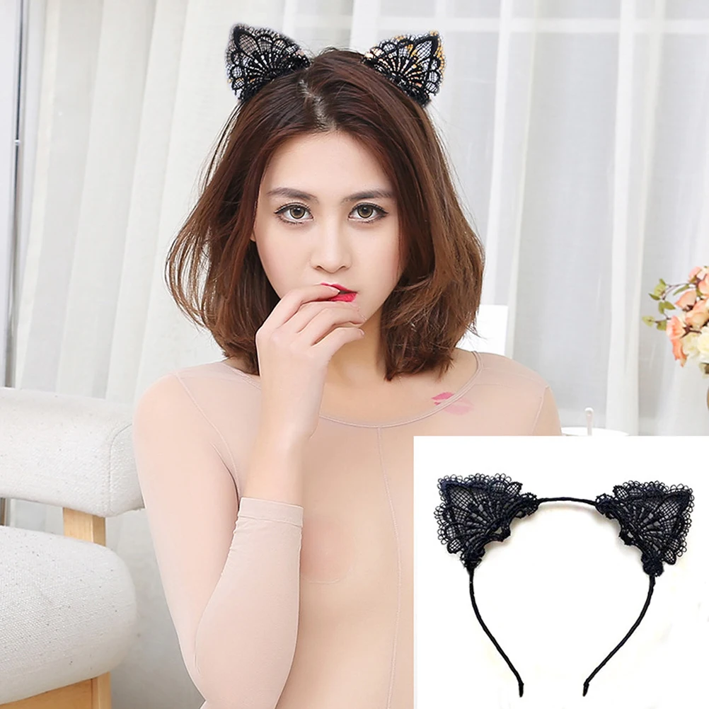 

Cat Ears Headband Delicate Christmas Hairband Headgear Masquerade Party Accessory