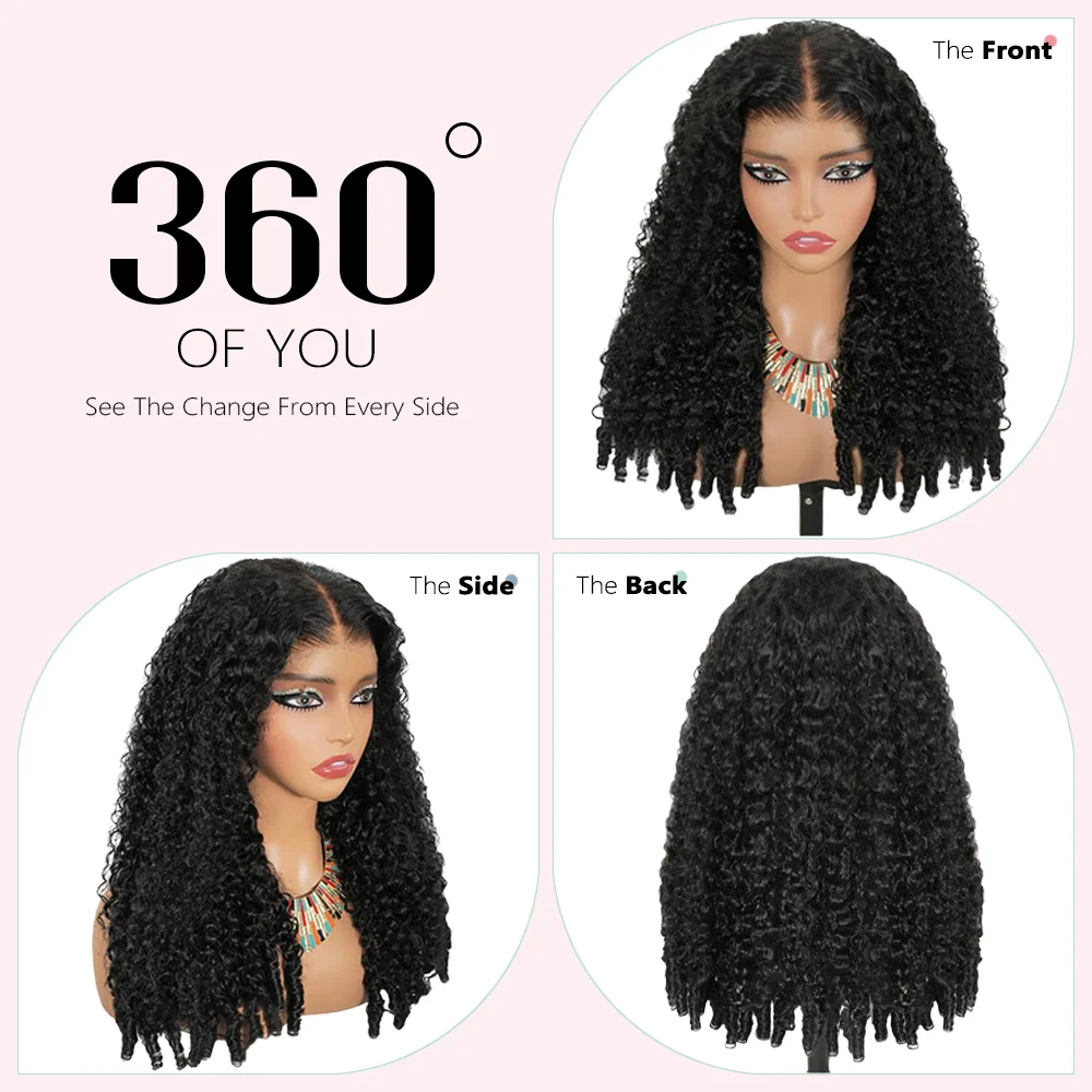 1B Black 200% High Density 40 Inches Long-length 7x6 13x6 13x4 HD Transparent Lace Frontal Wig Human Hair Wigs Natural Color Burmese Curly For Women Pre Plucked Brazilian Hair image 5