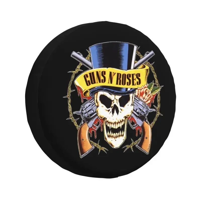 Funda Protectora Personalizada para Rueda de Repuesto Guns N' Roses para Jeep Hummer 4x4 RV con Logotipo de Bala, Protector de Neumáticos de 14, 15, 16 y 17 Pulgadas
