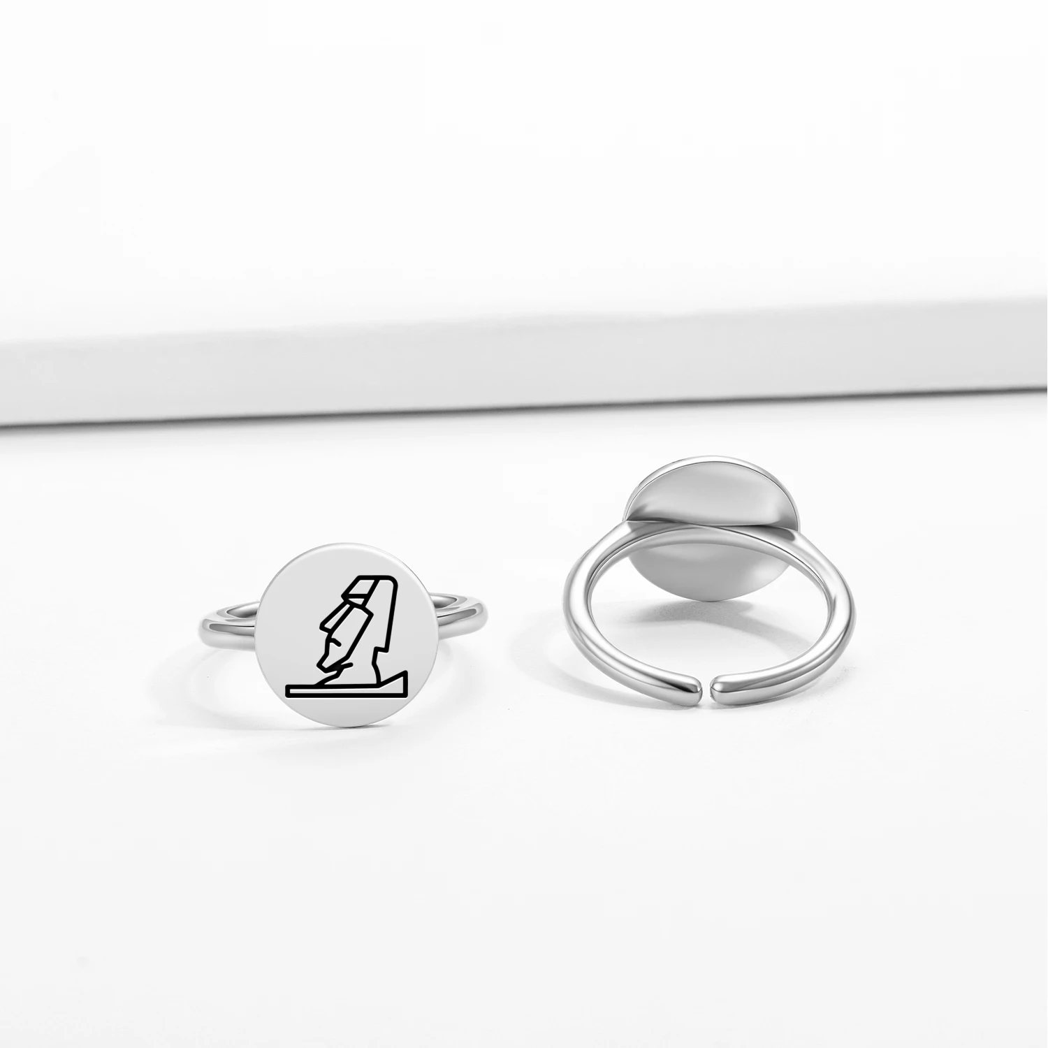 

Easter Island Rapa Nui Moai Statue Ring 925 Sterling Silver Resizable Ring Birthday Gift for Women Fine Jewelry Fashion