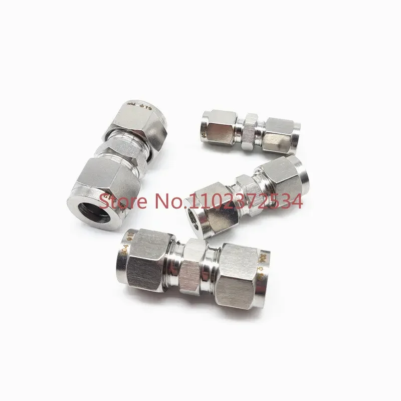 5PCS 304 ferrule straight-through intermediate instrument pipe quick connect 3 6 8 stainless steel ferrule connector