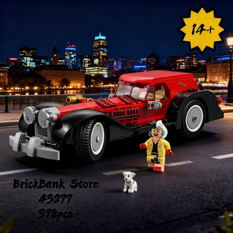 NOVO 2025 Novo produto 43277 Conjunto de blocos de construção de carro de luxo Cruella, presente de Natal e aniversário