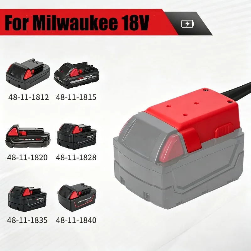 Car Jump Start Cables Power Tool Cables for Milwaukee/DL 18V/20V Lithium Batteries 8 AWG Cable Clamps for Most Vehicle Models