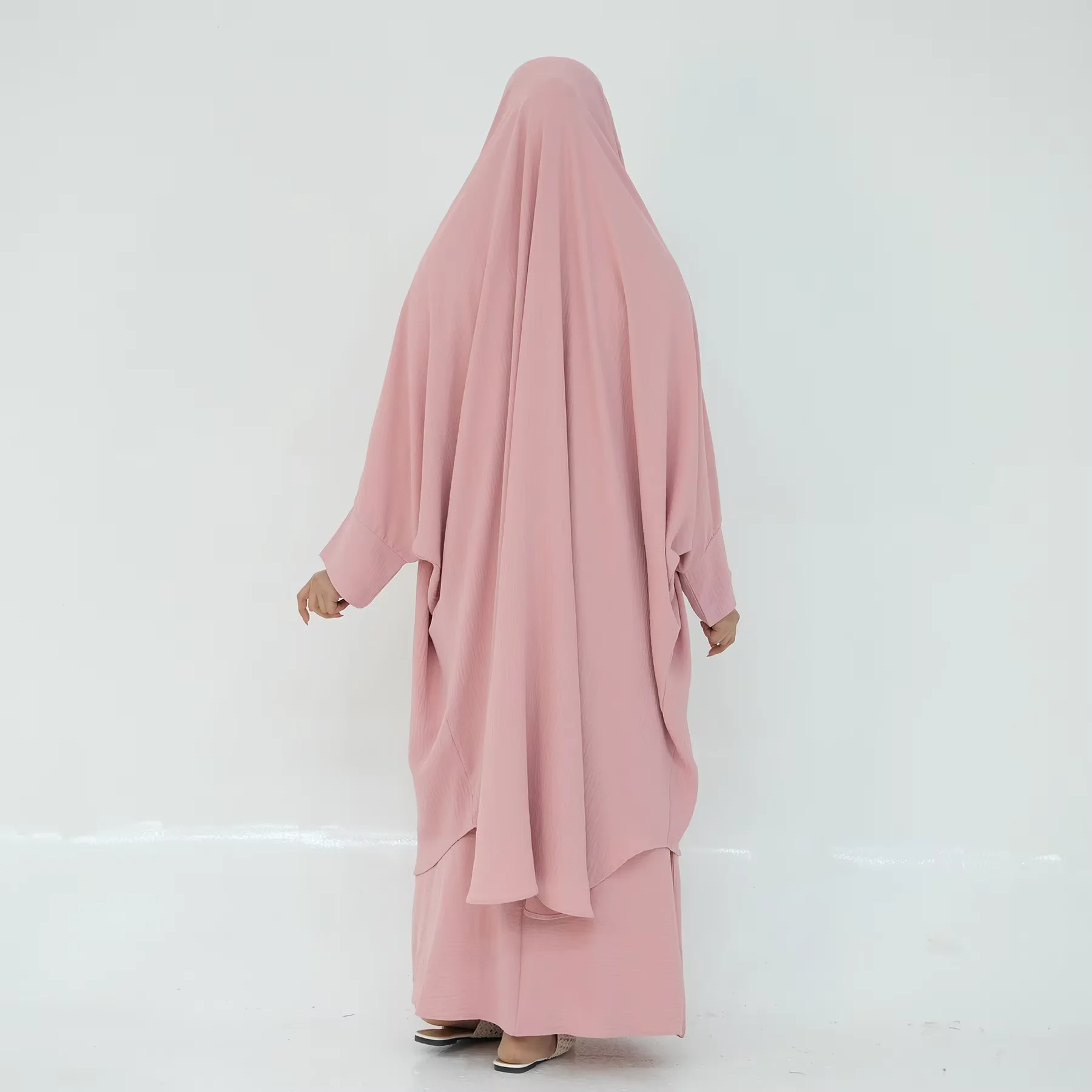 

Рамадан 2-х предметных платьев Длинный химар Комплект Абая Мусульманские женщины Молитвенная одежда Дубай Саудовская Аравия Молитвенное платье Юбка Наборы Ид Нікаб Арабский халат