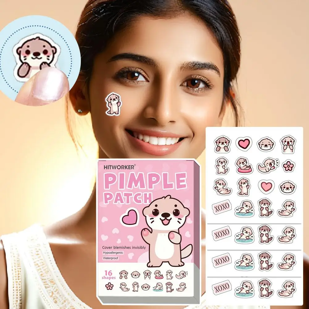 Patch idrocolloidale per l'acne Animali dei cartoni animati Lontra Rimozione dell'acne Correttore Patch per il viso Toppe invisibili per la cura dell'acne Strumento per il trucco di bellezza