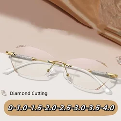 High Definition Design Design Rimless Eyeglasses Ultra Light Fashion Short-sighted Eyewear Outdoor Eye Protection Myopia Glasses