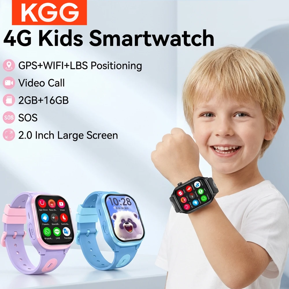 

Умные часы для детей с 4G, GPS, Wi-Fi, видеозвонками, загрузкой приложений, SOS, функцией телефонного звонка, мониторингом местоположения, трекером для мальчиков и девочек, подарок