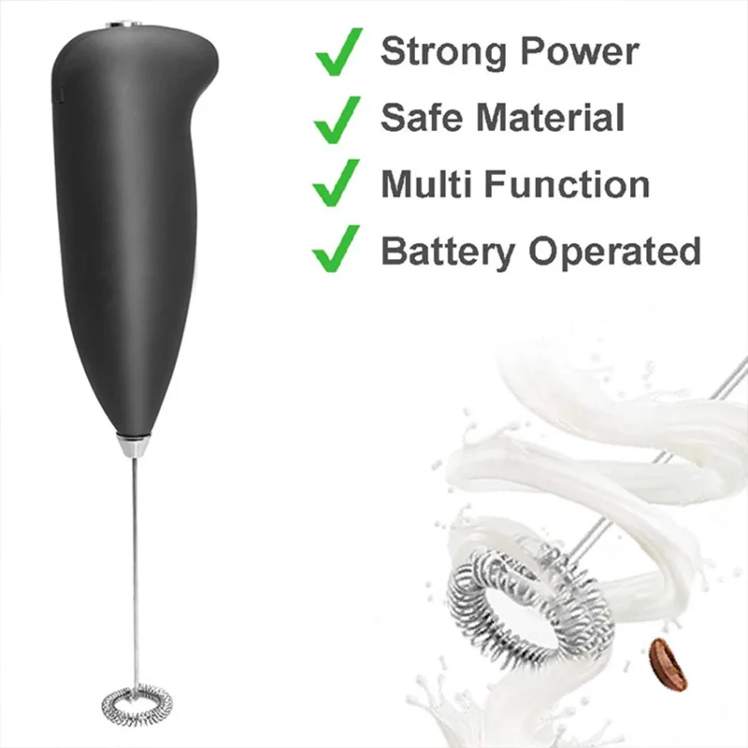 NEW Efficient and Easy-to-Use Mini Portable Handheld Milk Frother Blender Mixer - Perfect for Coffee, Cappuccino, and Smooth Ble