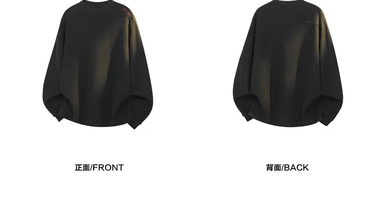 Herren-T-Shirt mit Waffelstruktur, Rundhalsausschnitt, langen Ärmeln, einfarbig, lockerer Schnitt, Stickerei-Details, lässiges Basic-Oberteil, Streetwear-Outfit – Detail 11