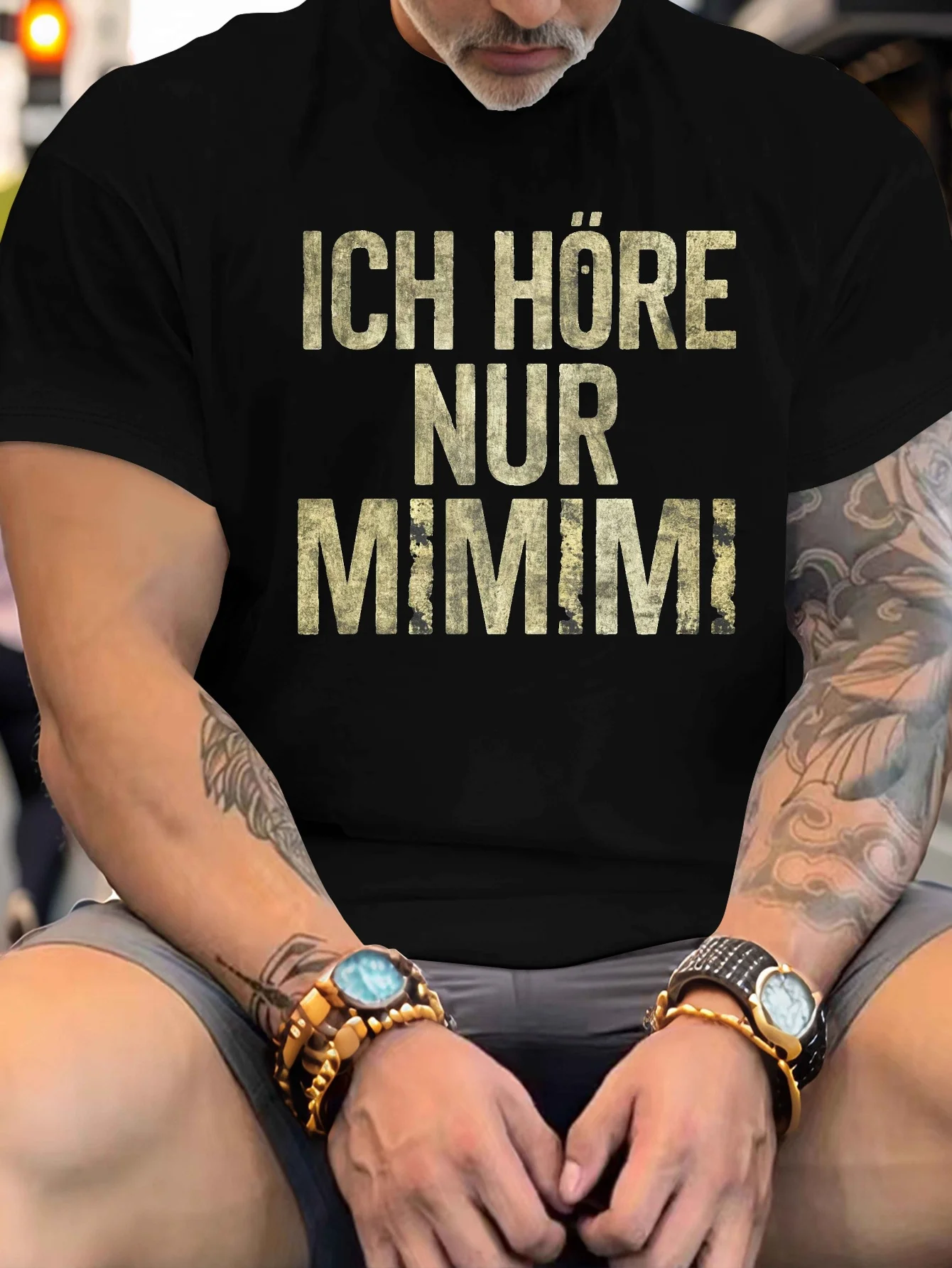 I ONLY HEAR MIMIMI Crinkle Plus Size Men's T-Shirt, PLUS SIZE
