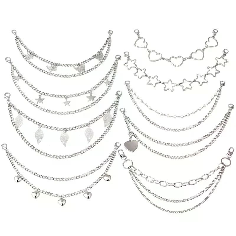 /HTF/Metal Chain strap DIY Personality Butterfly Heart Star Pendant Shoulder Bag Chain Straps Multi-layer