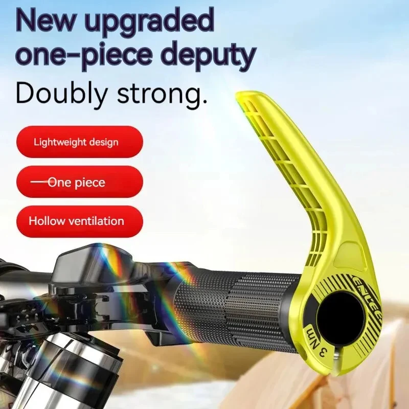 ENLEE 1 Pair Adjustable Cow Horn Bike Auxiliary Handlebar Grips, MTB Cycling Rest Vice Handles, Reduce Riding Fatigue Bicycle Ac