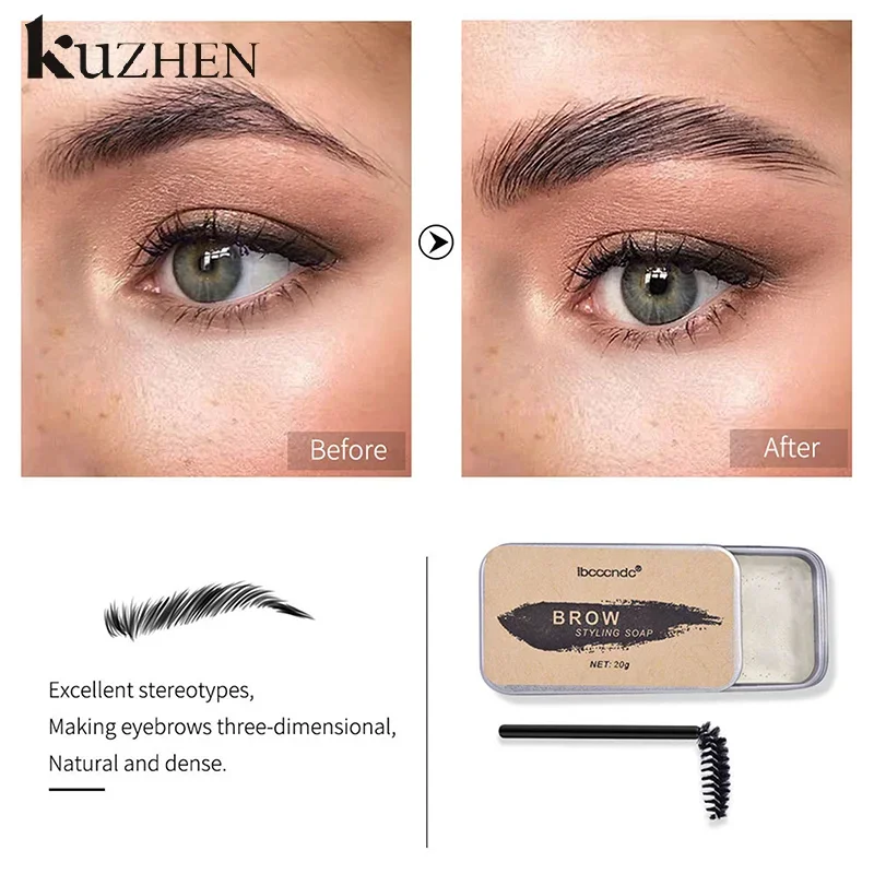 1 pz naturale trasparente pomata sopracciglio styling sapone sopracciglia gel cera fissatore con pennello trucco per le donne cosmetici per sopracciglia