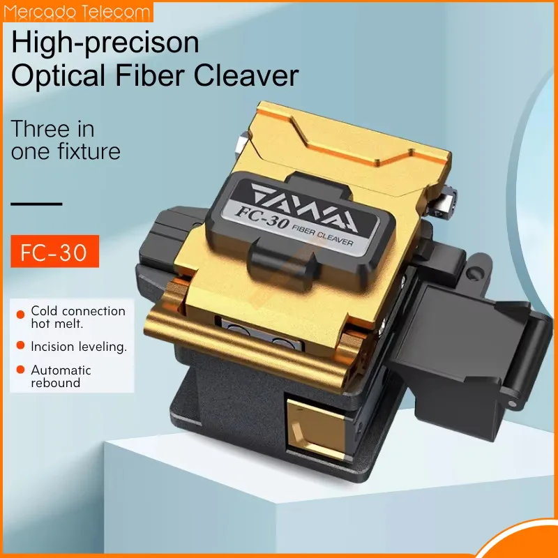 TAWAA FC-30 High Precision Fiber Cleaver With Waste Fiber Box,FTTH Fiber Optic Cold Connection Hot Melt Cable Cutter Tools