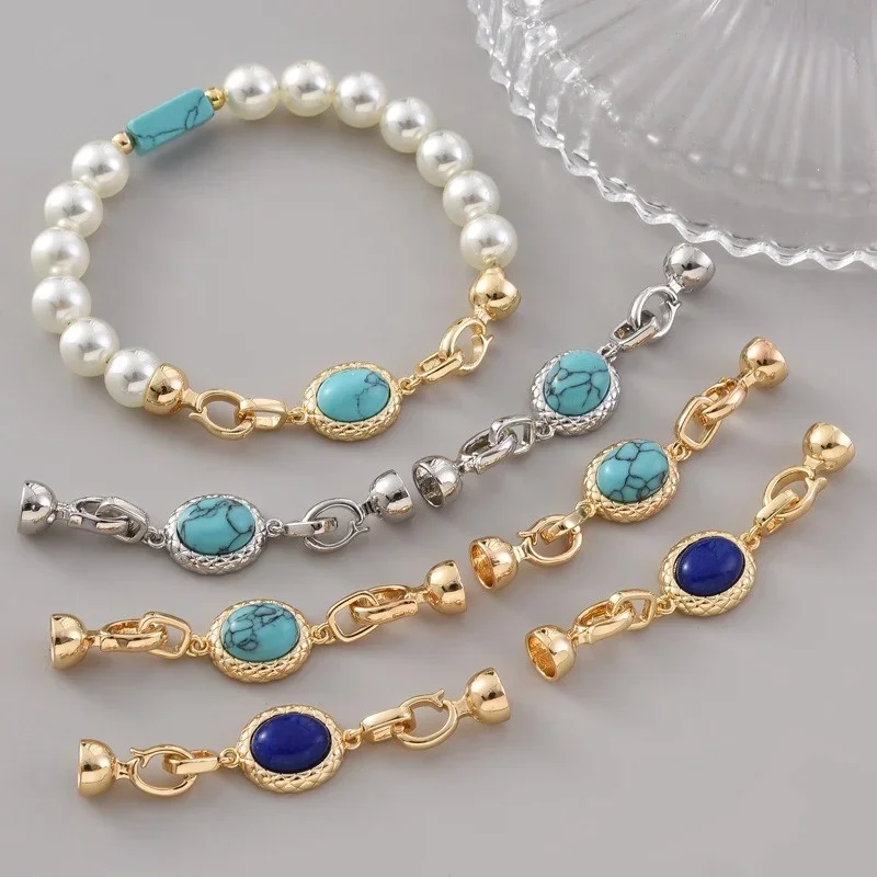 

DIY Jewellery Making Connector 18KGold Plated Natural Stone Chain Clasp Handmade Necklace Bracelet Sweater NeedleworkAccessories