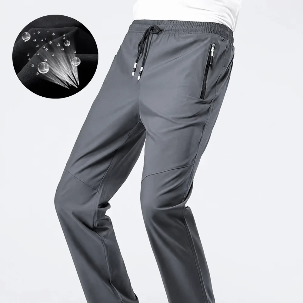 Summer Men's Casual Pants Quick Dry Breathable Sport Trousers Elastic Waist Plus Size 4XL Jogger Sweatpants Running Hiking