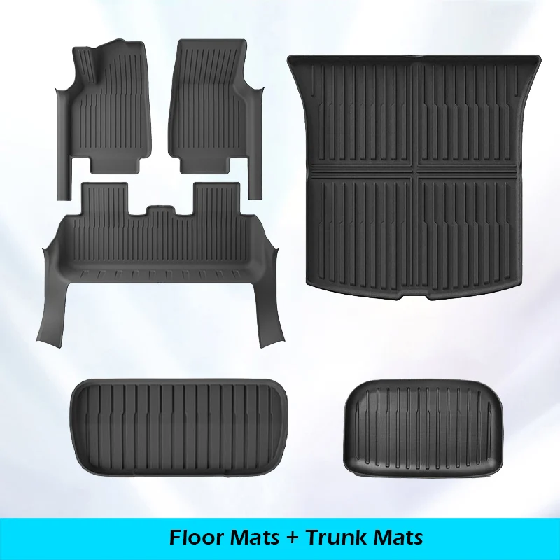 Vloermatten met Instaplijsten Bescherming Strip voor Tesla Model Y Juniper 2025 2026 All-weather Floor Cargo Liner Kofferbak Rugleuning Pad - afbeelding 1