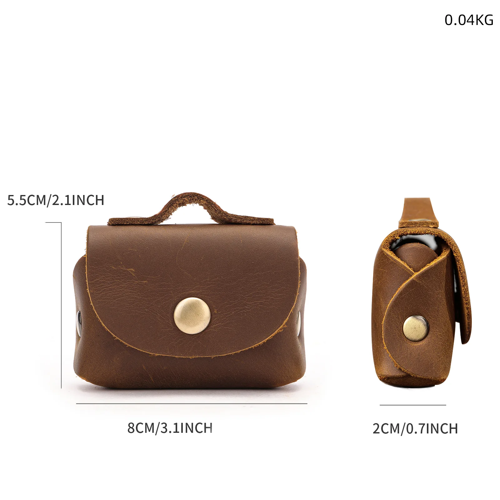 محفظة صغيرة محمولة للعملات المعدنية من الجلد الطبيعي حقيبة تخزين كلاسيكية ومحفظة مفاتيح رائعة للنساء والرجال