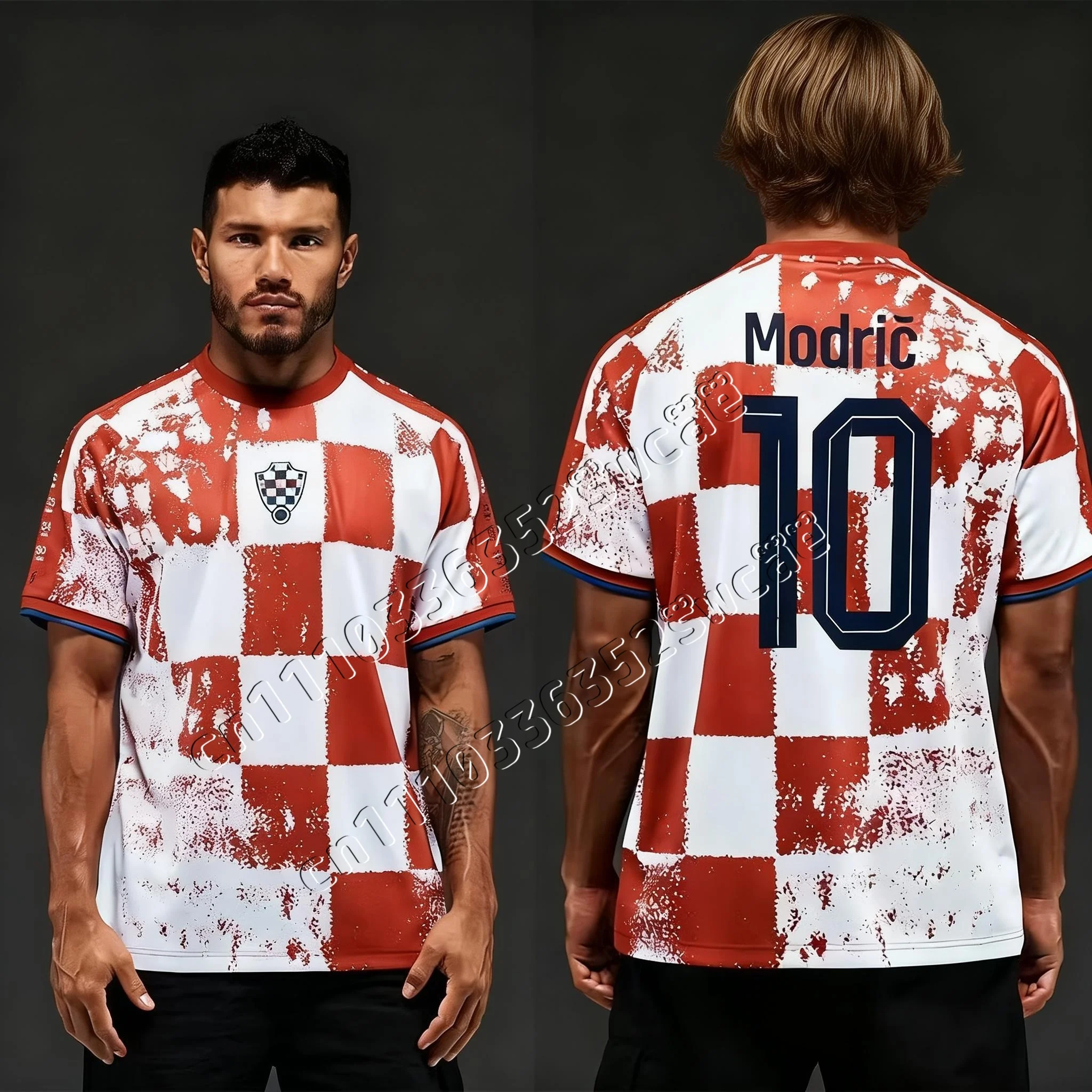 FamilyMatching Croatia Heritage Jersey  WC Edition Red & White New Arrival T-Shirt Football Adult KID Unisex Casual Wear Cycling