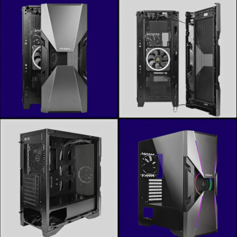 Antec-carcasa para PC DA601, chasis serie oscura, Torre media, vidrio templado lateral transparente, funda para ordenador de juego estándar con 2 fans컴퓨퓨케스 스