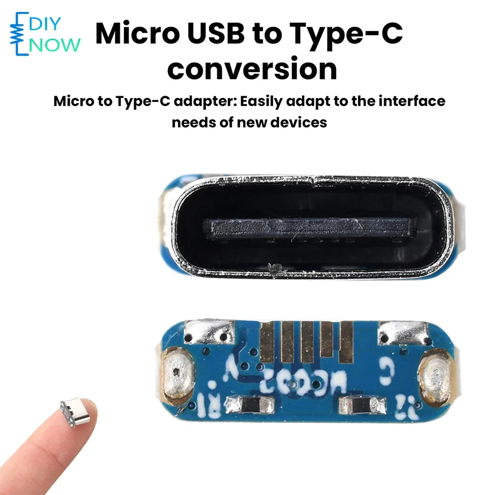 Type C Adapter Board Micro USB to Type C Convertor for Charging and Data Transfer Upgrade DIY Modification Accessory