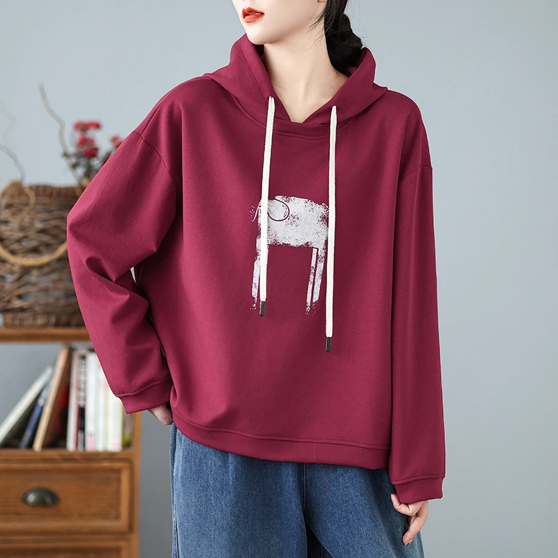 Mole F de Manga Longa com Caimento Solto, Estilo Casual para Primavera e Outono, Novo Estilo Versátil