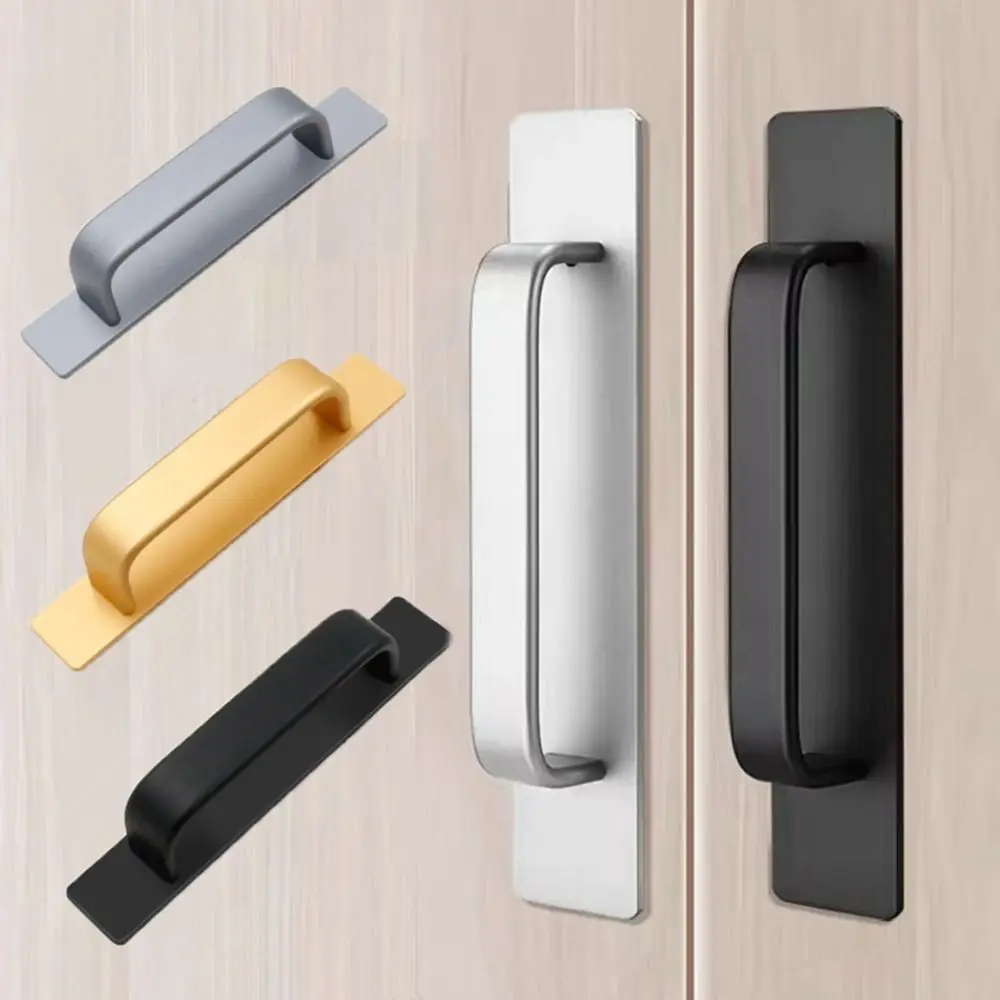 Hardware Door Handle New Self-Adhesive Modern Door Handlebar Pull Aluminium Alloy Door Knob Kitchen