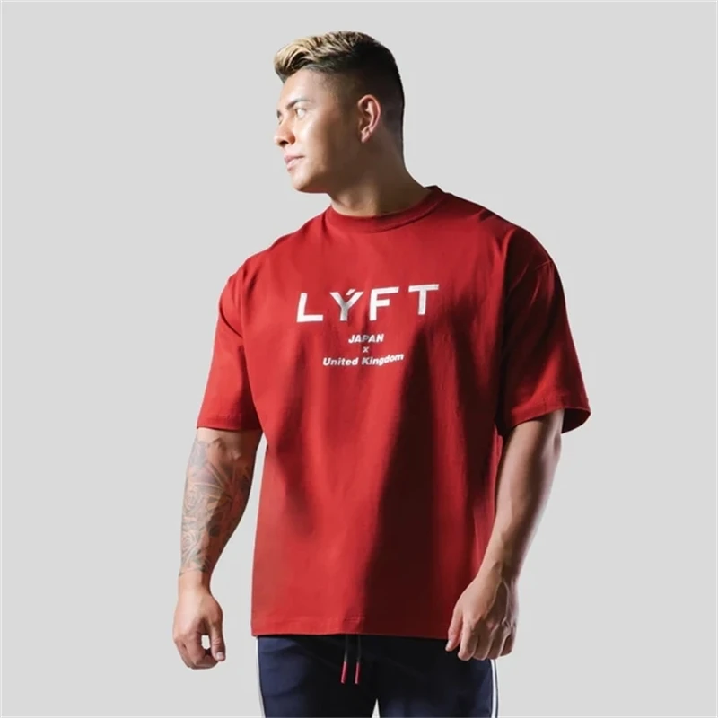 LYFT New Fashion Big Logo Men\'s T-shirt Summer Casual Comfortable Cotton Tee Shirt Sports Gym Sportswear Breathable T Shirt Tops