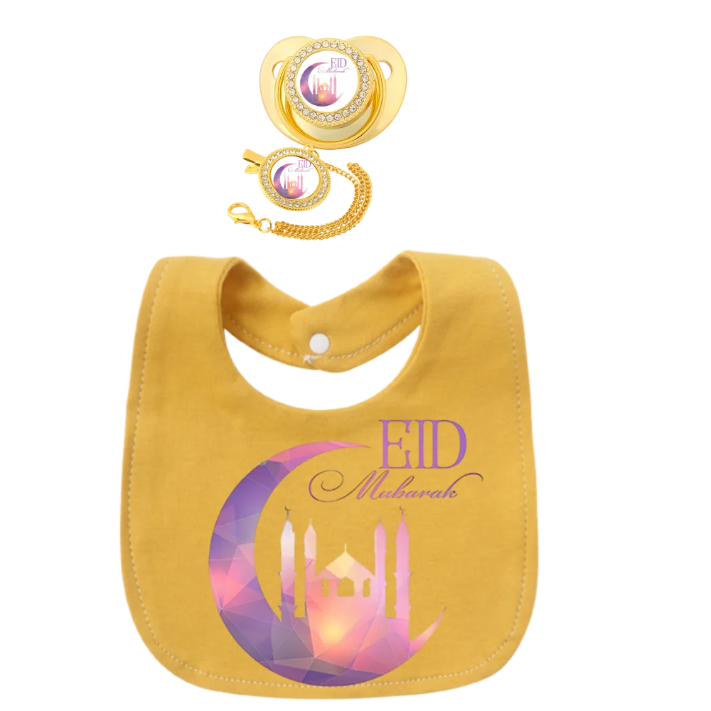 

2025 Newborn pacifier Muslim baby oral chewing pacifier baby silicone baby wipes newborn bibs new baby shower gifts 0-8M