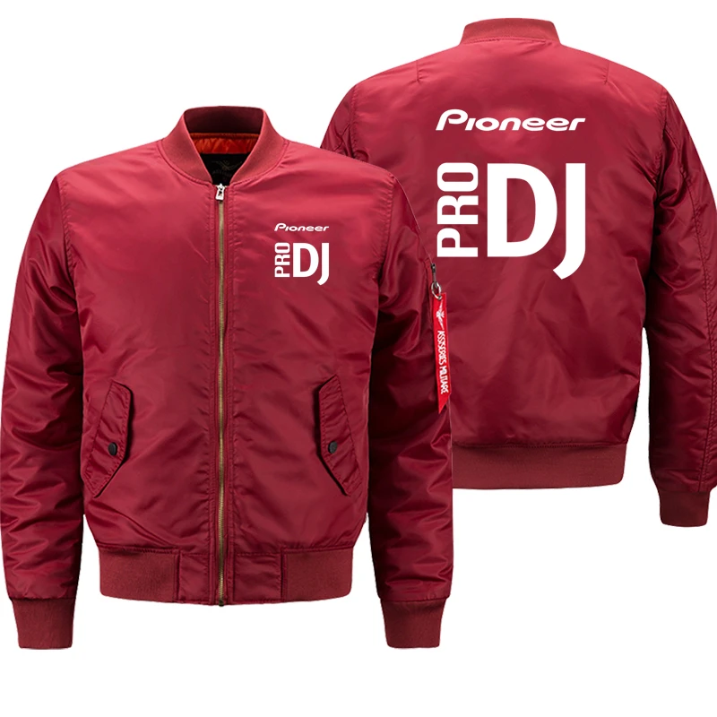 Autumn Winter Men's Cotton Liner Coats Pioneer Pro DJ Printed Customizable Logo Flight Suit Zipper Thicken Warm Jacket Men's