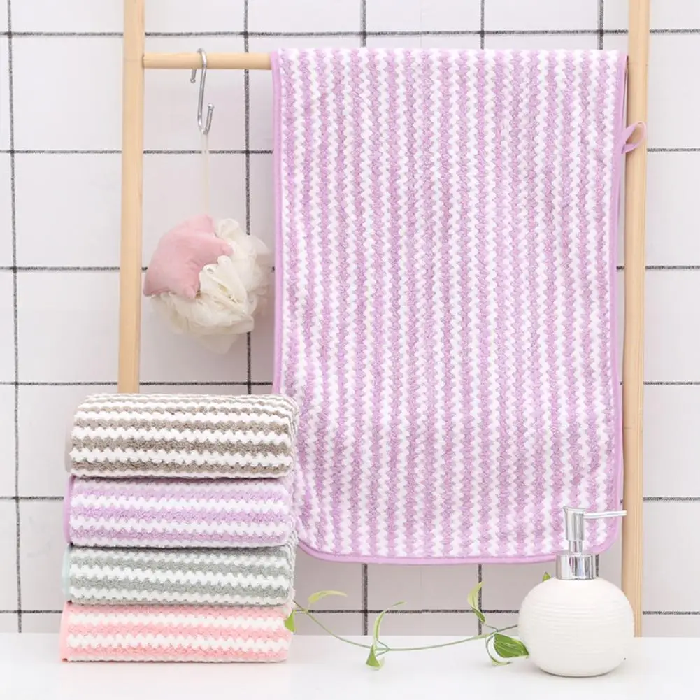 Wavy Striped Pattern Towel Rectangle Bath Towel Luxurious High-density Bath Towel Set Soft Super Absorbent Wavy Striped for Face