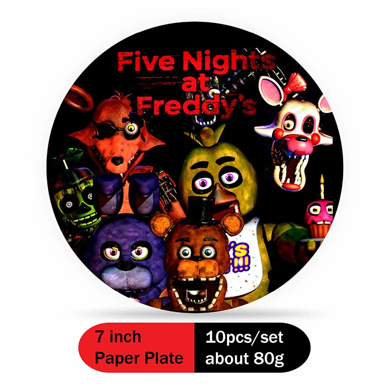 【セール中】Five Night At Freddys 誕生日パーティーの装飾 FNAF プレートカップステッカーバルーン子供イベント供給使い捨て食器バナー