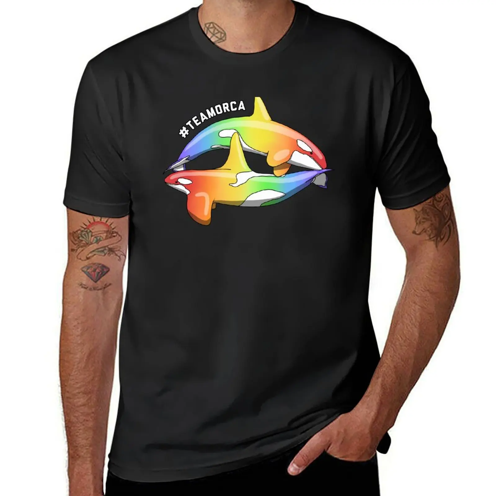 Team Orca Rainbow 2023 T-Shirt funnys anime heavyweights mens t shirts pack