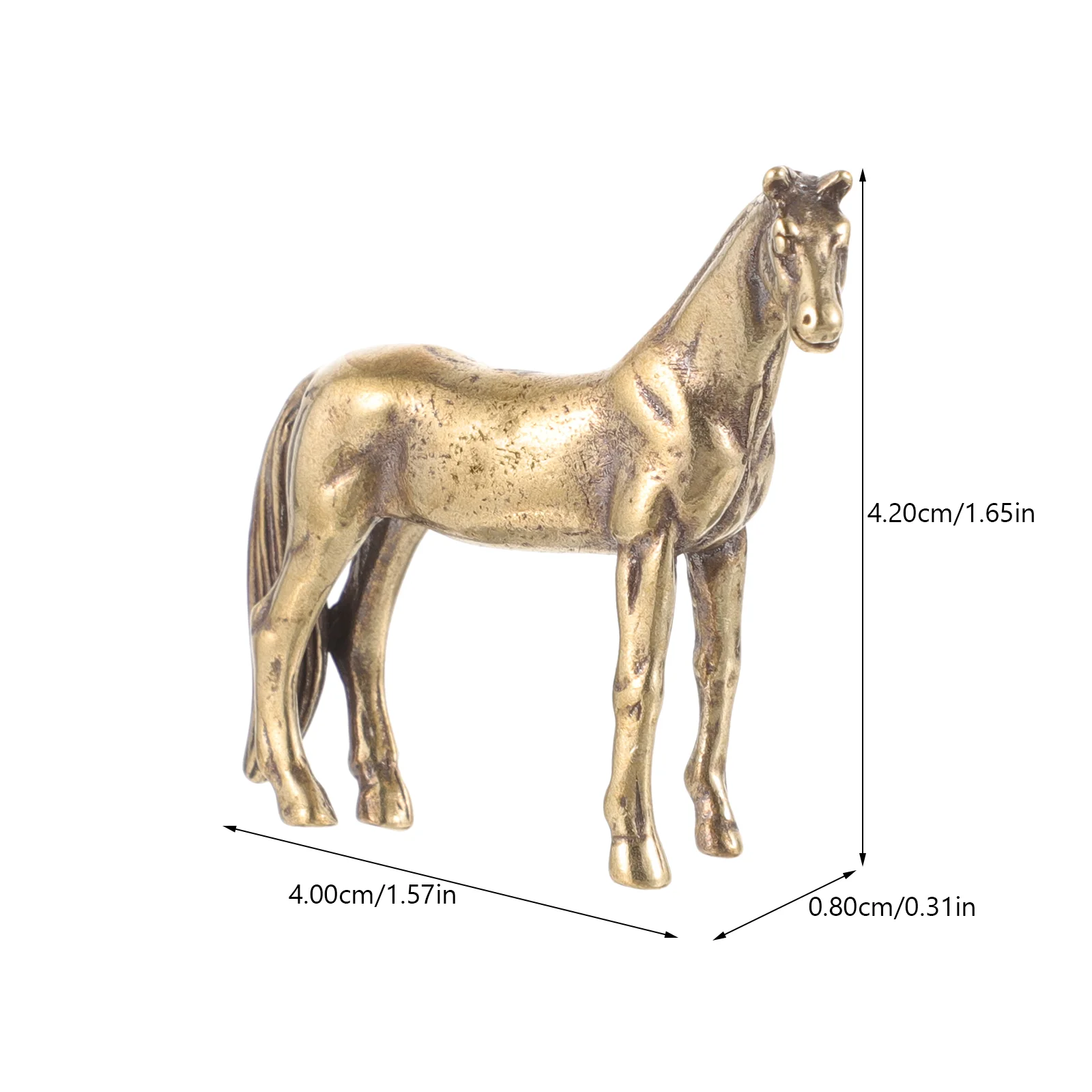 Horse Ornaments Exquisite Brass Decoration Pendant Material Chic Craft Office Desk Statue Tea Pet Bronze Ware