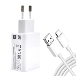 Xiaomi Original 18W Fast Charger Adapter with USB Type C Cable for Redmi 13R 13C 12 8 9 9T 10 8A Poco C40 M3 pro Mobile Phone