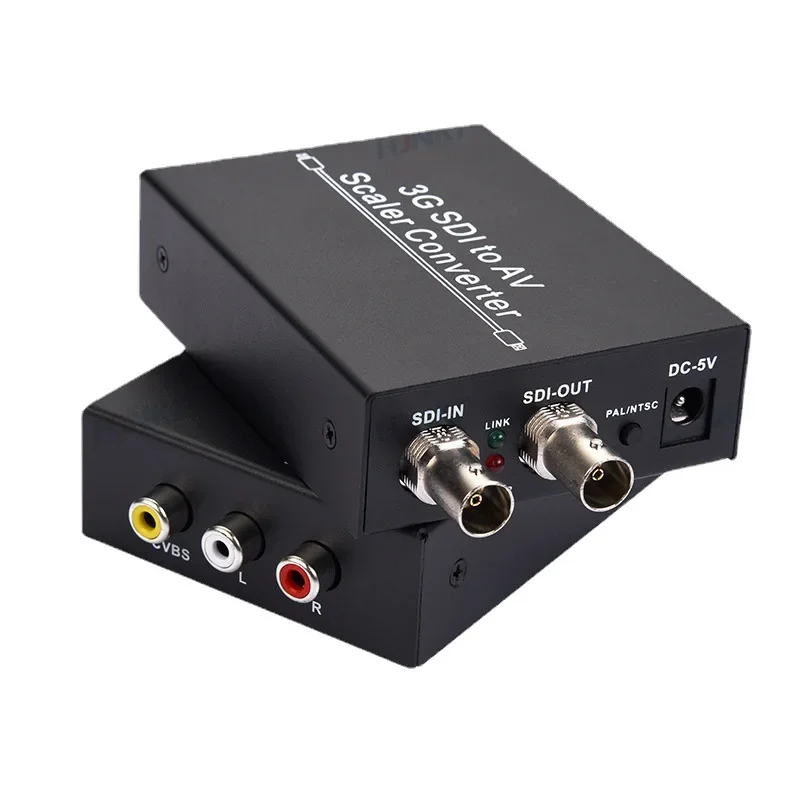 

3G SDI to AV SDI Scaler Converter 3G/HD/SD SDI to R/L RCA CVBS Adapter Converter