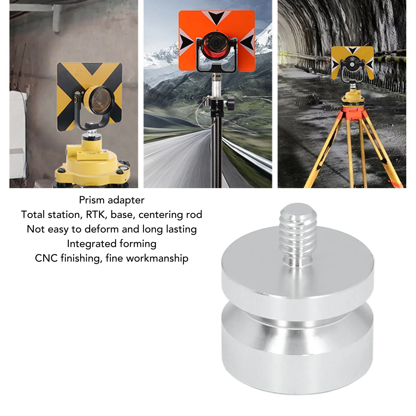 Total Station Prism Attachment Alignment Connection Accurate Measurement Wear Resistant Prism Pole Adapter for Industrial Use