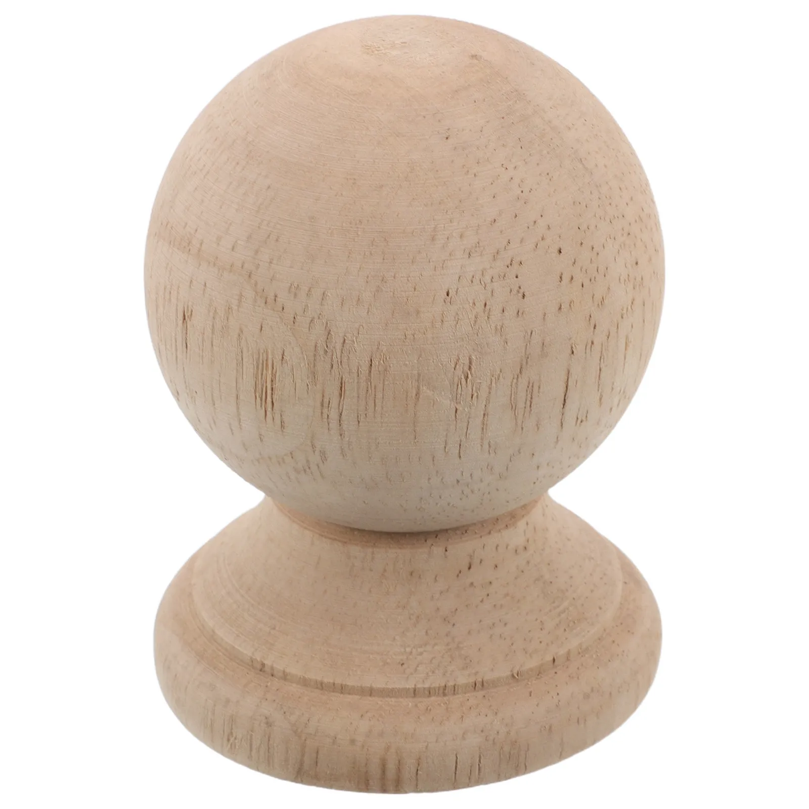 Round Solid Hardwood Ball Finial Unfinished Wood Fence Gate Topper Hand Carved Decorative Wood Baluster Post Caps for Staircase