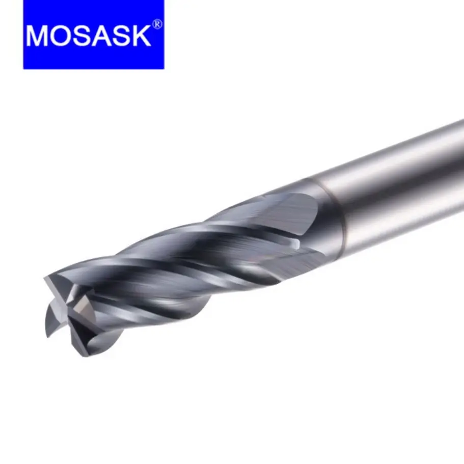 MOSASK 1 sztuk 4 flet HRC45 3mm 2mm 4mm narzędzia do formowania frezy z węglika wolframu stali frezy