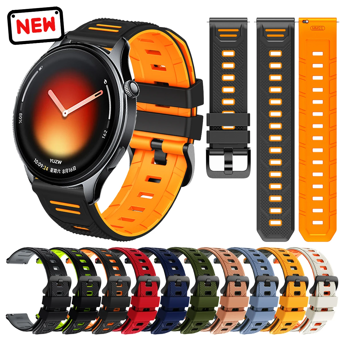 22mm Silikonarmband für Xiaomi Watch 2 Pro/S4 S3 S2 S1 Active Armband Correa für MI Watch 5/Color 2 Band Wasserdichte Armbänder