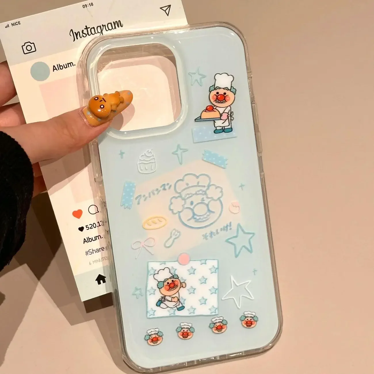 الكورية Ins الأزرق الشيف الرجل العجوز الكرتون لطيف قضية الهاتف آيفون 17 AIR 16 15 14 13 12 11 برو ماكس Y2K الإبداعية Kawaii غطاء