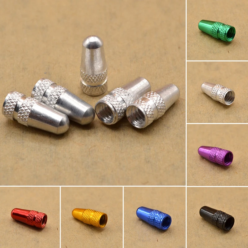 

5pcs Bike AIR Valve Cap Aluminum Alloy Road MTB Track Racing Tube Tyre Bicycle Tire Wheel FV French Valve Cap Presta Color Opt