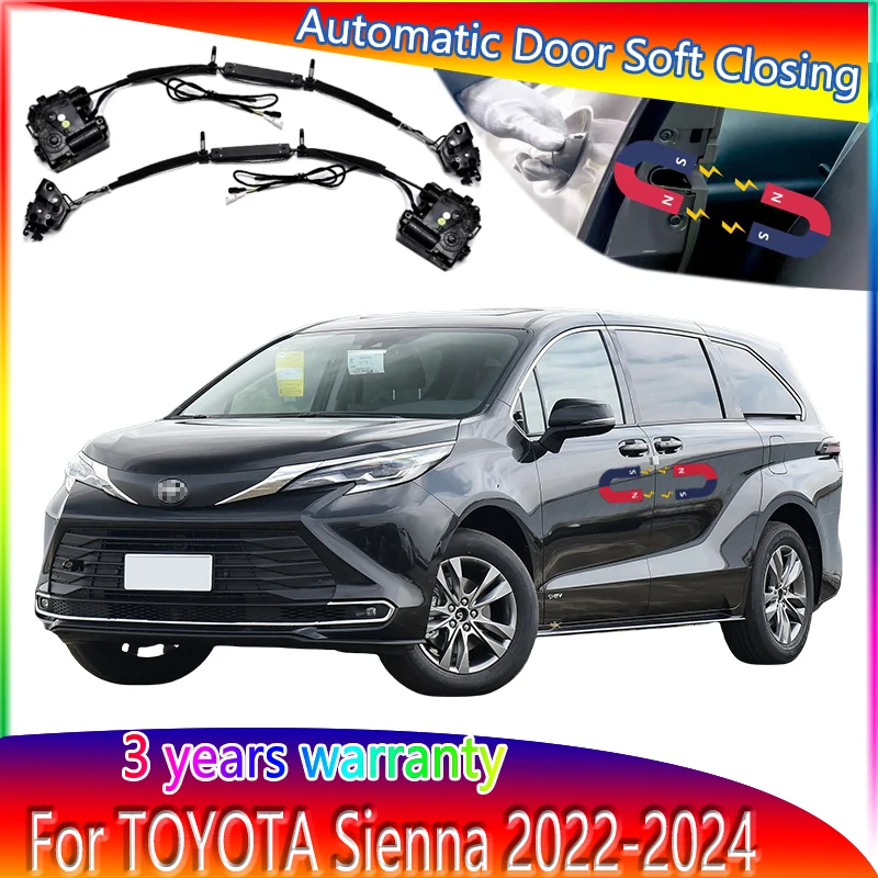 Car Soft Close Door Latch Pass Lock Actuator Electric Absorption Suction Silence Closer For Toyota Sienna Car Accessories