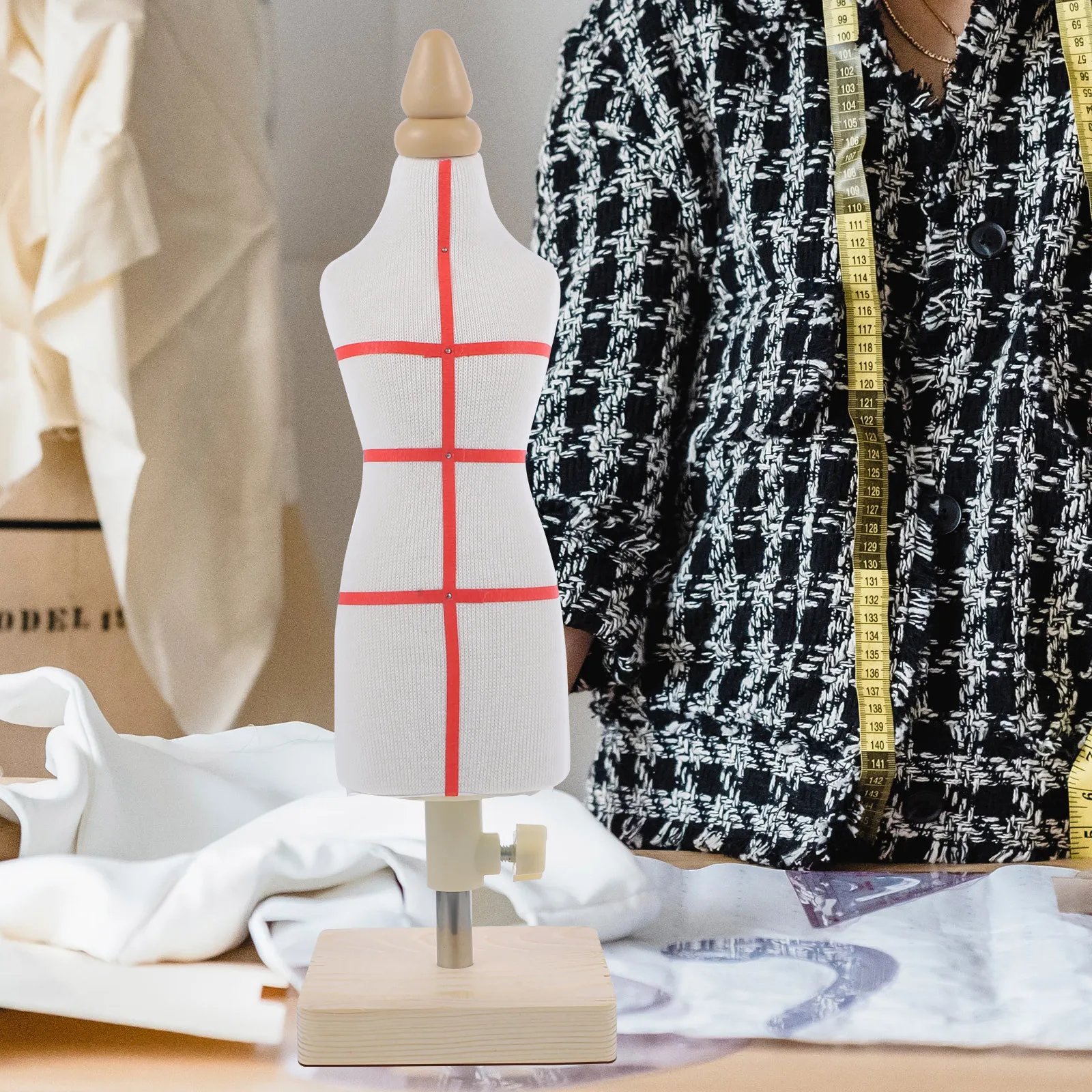 1Set Kleding Etalagepop Houten Jurk Stand voor Home Decor Fotografie Etalage Display Buste Mannequin Vrouw Naaien