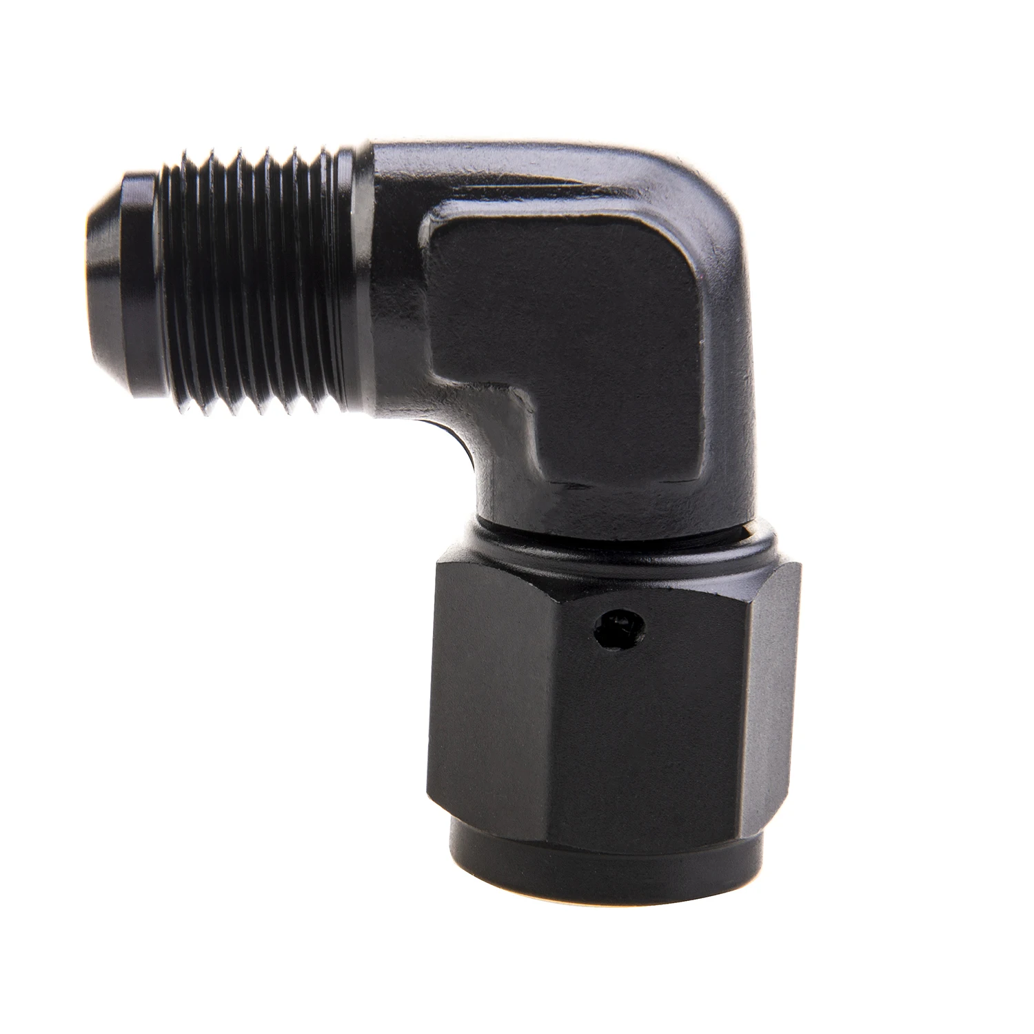 Oil Fuel Fittings Anodized Aluminum  Adapter 90 Degree Female AN6 AN8 AN10 Swivel Adaptors To Male Black