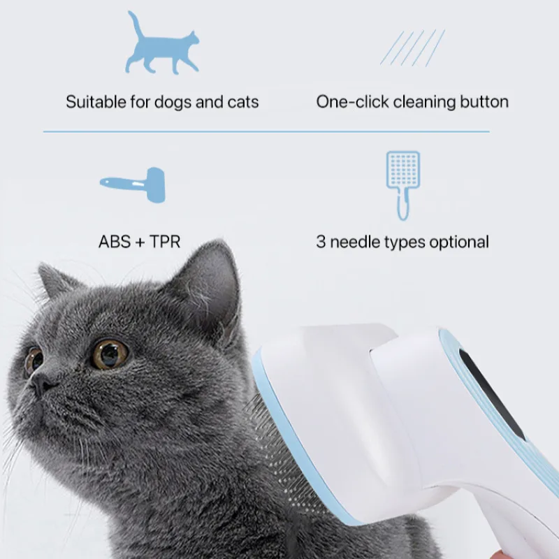 Pet Hair Deshedding Brush  SelfCleaning Grooming Tool for Cats